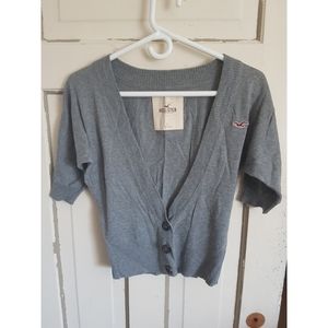 Hollister Short Sleeve Grey Cardigan